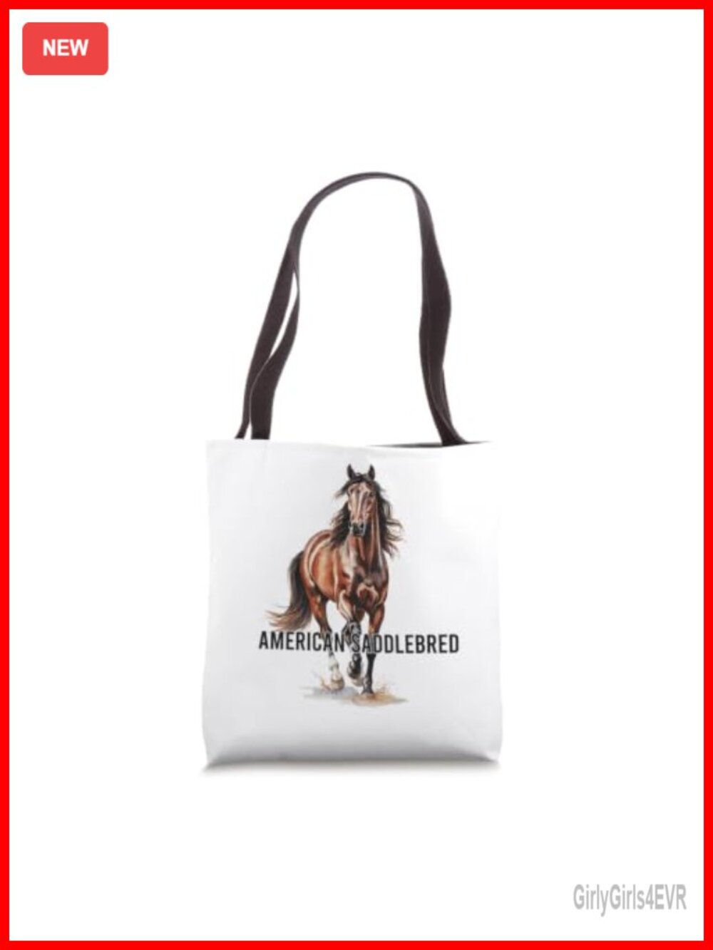 American Saddlebred Horse Tote Bag Spun Polyester 16 Inch